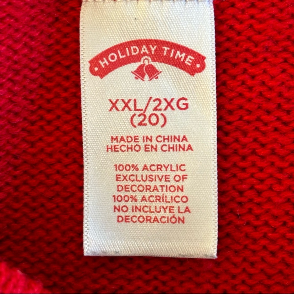 Holiday Time Christmas Sweater Lama Red/White SZ XXL - Picture 5 of 5